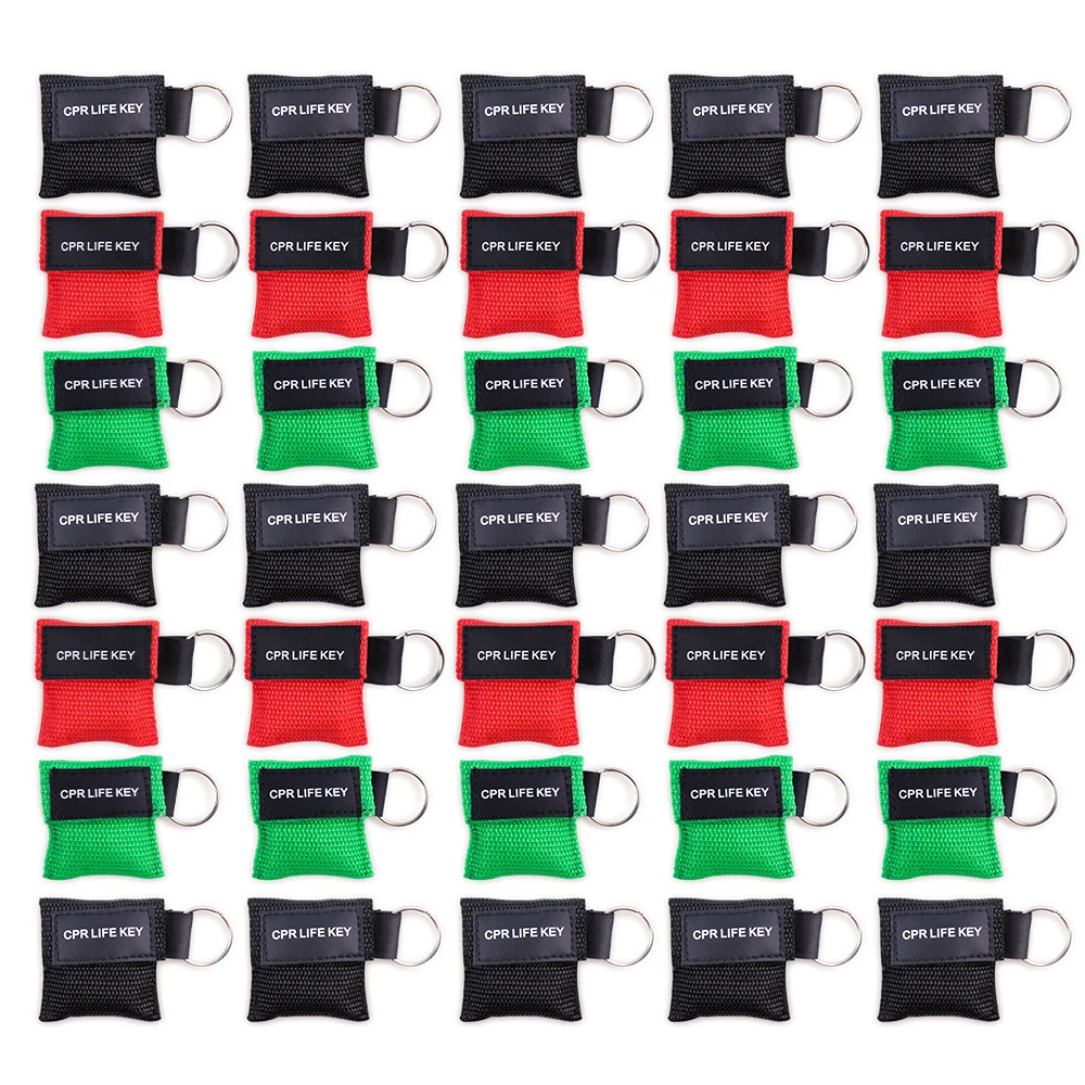 1P-10Pcs Professional CPR Face Shield Mask Health Care Tools Keychain Emergency Resuscitator Mask for First Aid Outdoor Rescue