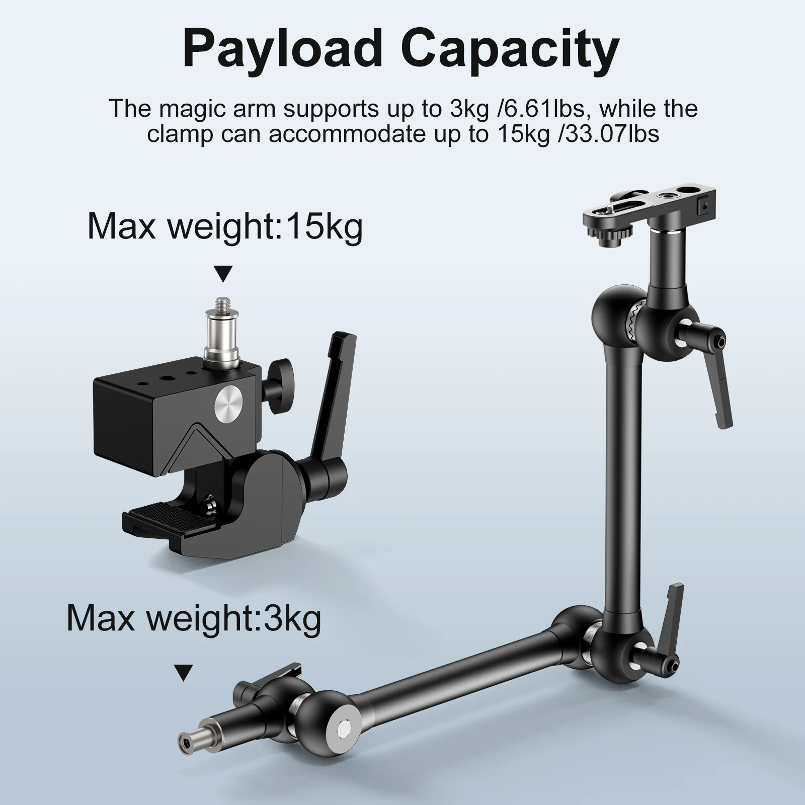 

Комплект для крепления ALTSON Magic Arm 20,4 дюйма/52 см - суперзажим, адаптер с резьбой 1/4 дюйма, настольная подставка для камеры с верхним креплением для вспышки/LED-освещения