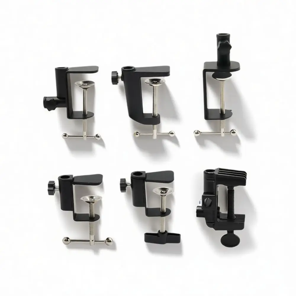 Metal C Clamp Base Holder For Long Arm Table Lamp Iron Mounting Stand Accessory For Sturdy Desk Lighting Support