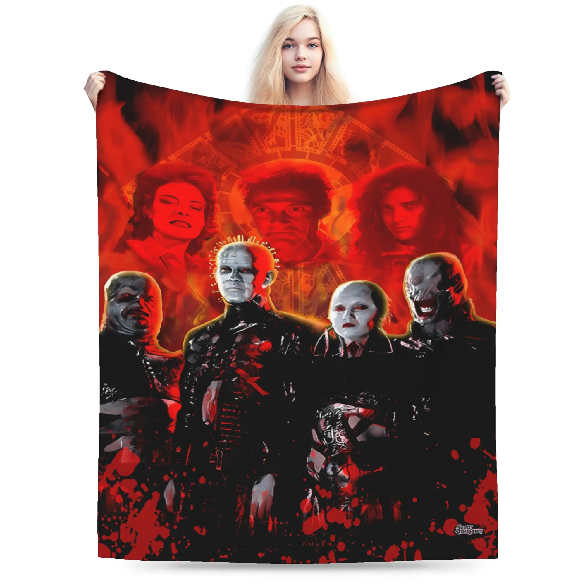 Hellraiser Pinhead Lament Plush Blanket Kids  Flannel Throw Blanket For Outdoor Super Warm Design Quality Bedspread Gift