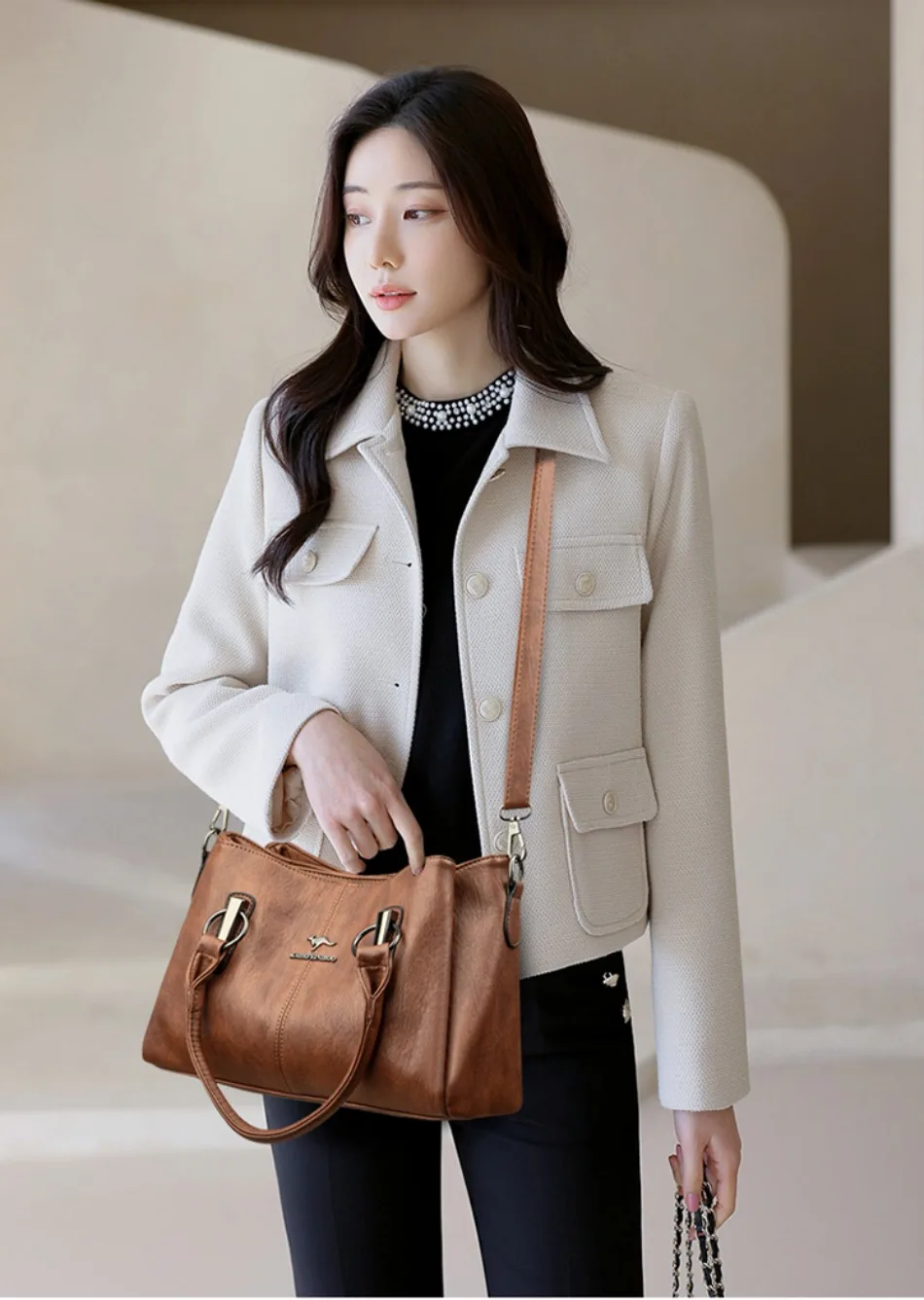 Genuine 3 Layers High Quality Soft Leather Ladies Shoulder Crossbody Bags for Women Luxury Handbags Women Bags Designer