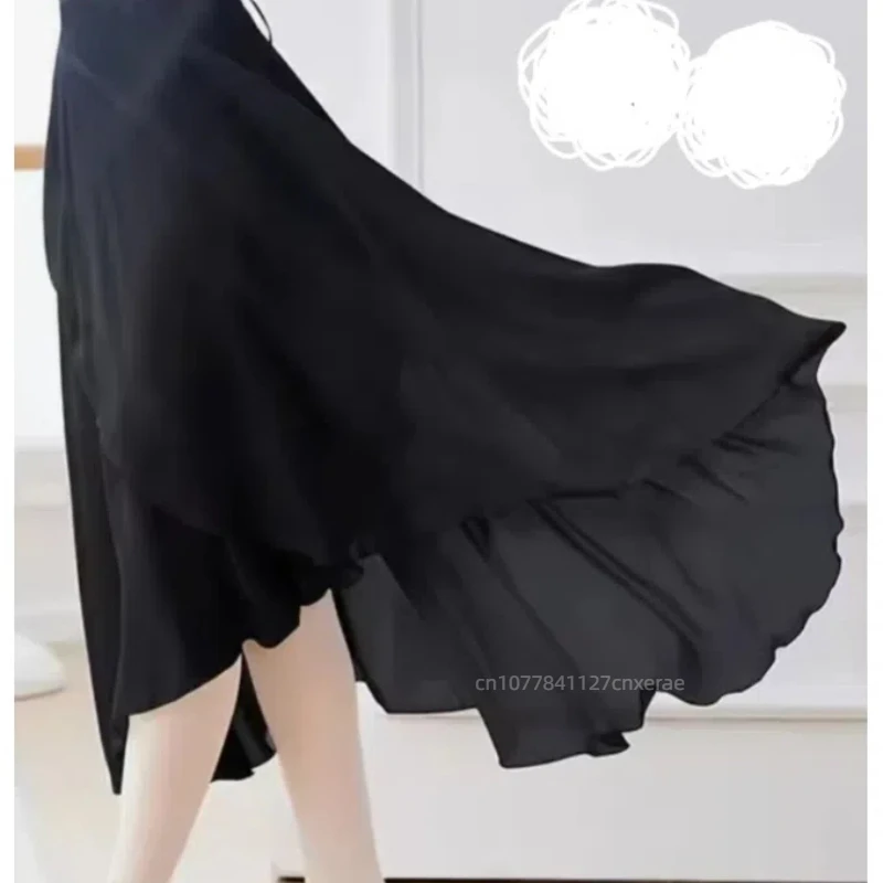 Ballet Skirt, Women's Adult Dance Practice Lace Up Chiffon Long Skirt, Women's Ballet Gymnastics Group Performance Costumes