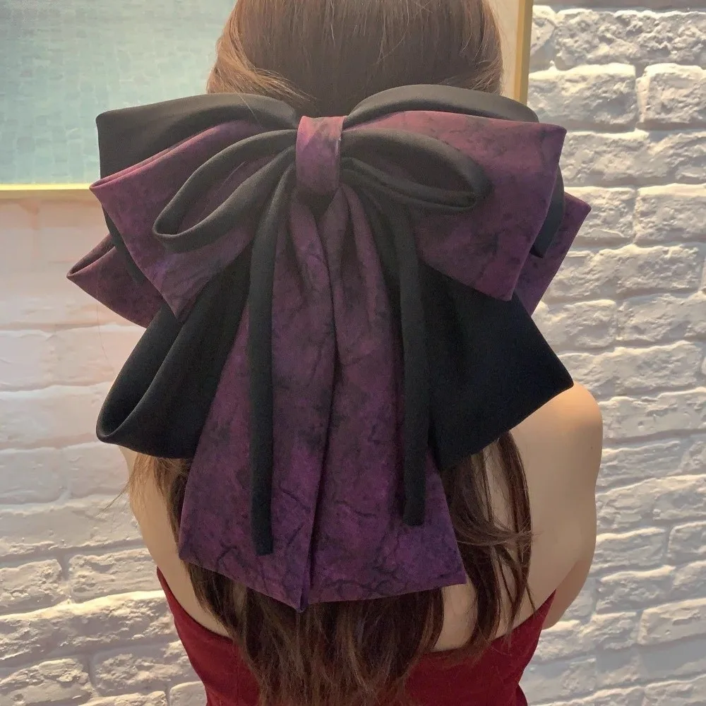 

Fashion Extra Large Bow Hair Clip Colorful Long Ribbon Satin Bowknot Barrettes Elegant Multi Layers Spring Clip Hair Accessories