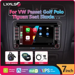 Autoradio 2DIN avec Carplay sans fil, Android Auto DAB + pour VW Volkswagen Golf Polo CC Tiguan Passat b7 Jetta Touran Skoda rol'offre ina