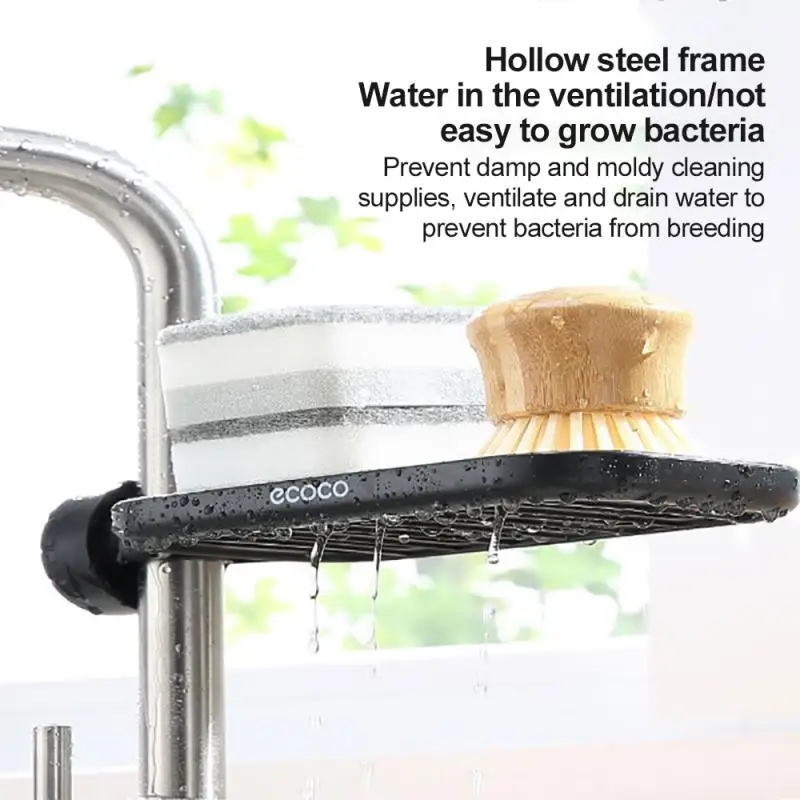 Stainless Steel Faucet Shelf Kitchen Utensils Sink Storage Rack Sink Cloth Drain Basket Faucet Towel Rack Kitchen Accesorries