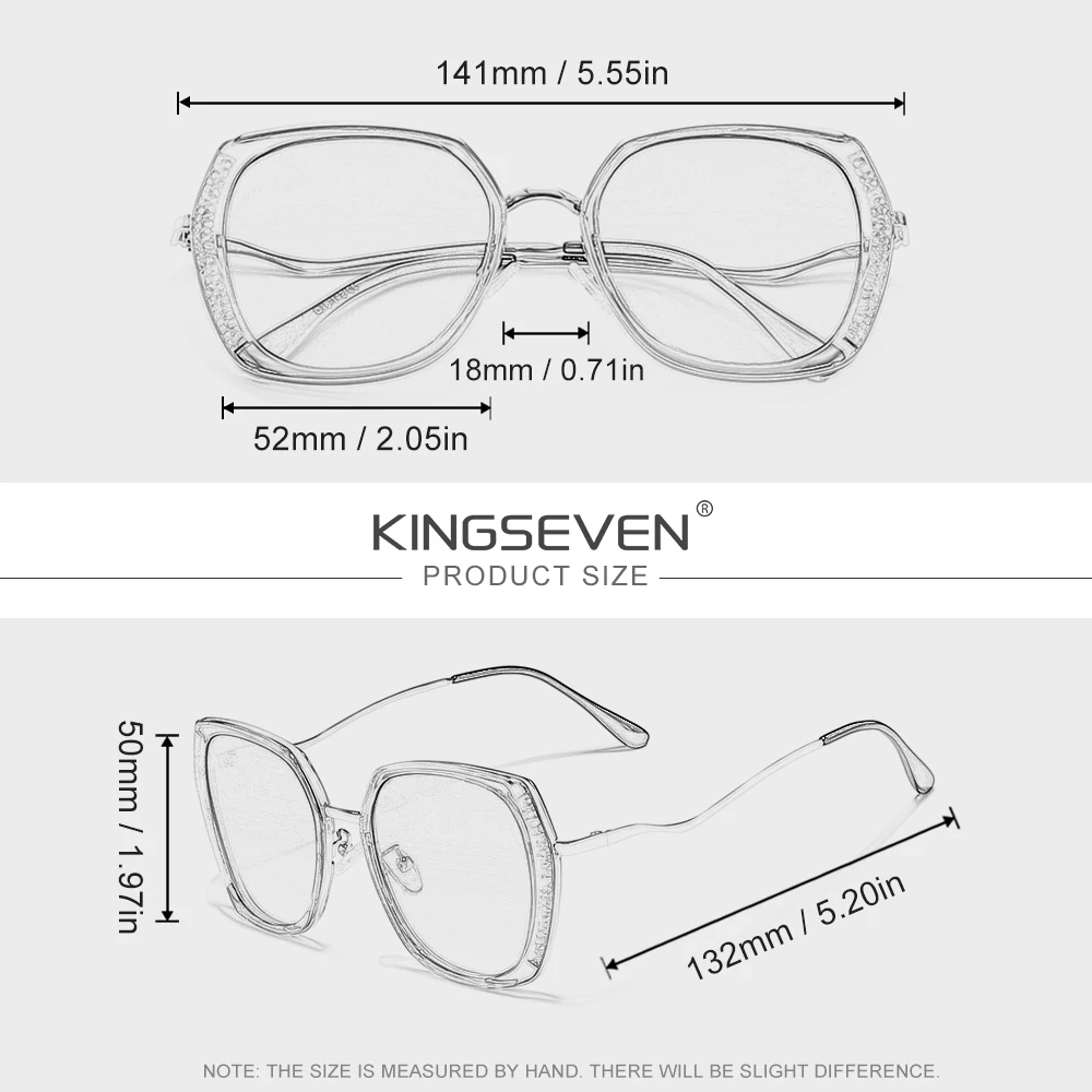 KINGSEVEN Luxury Ladies Prescription Sunglasses Myopia Hyperopia Progressive Eyewear Men Large Frame Optical Lens Glasses