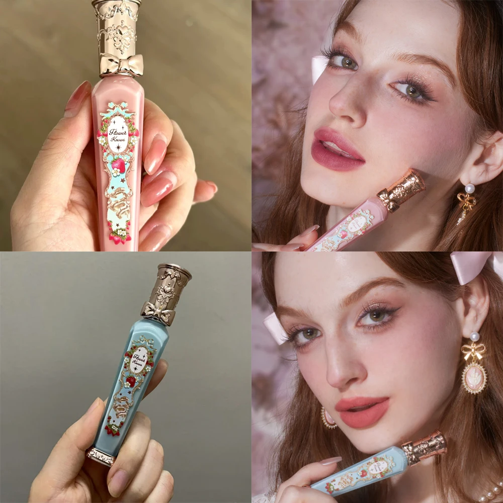 Flower Knows Strawberry Rococò Tavolozza per trucco all-in-one Set regalo Crema per labbra Fard in rilievo Specchio per le mani Kit da viaggio