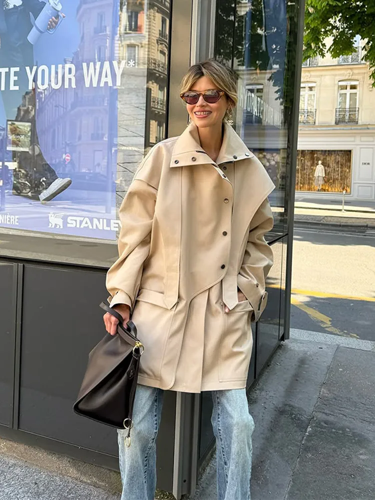 أطقم سراويل أنثوية مكشكشة أنيقة 2025 سراويل غير رسمية بطول الأرض مع رقبة على شكل V عميقة وأكمام طويلة تناسب ملابس الشارع العصرية