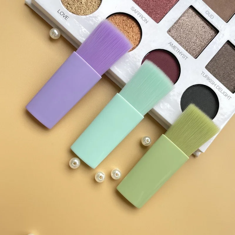 Rosa neuer Foundation-Pinsel und Mini-Multi-Use-ultradünne tragbare Lidschattenpinsel, Silikon-Maskenpinsel, Grundierung, Concealer, Make-up-Werkzeug