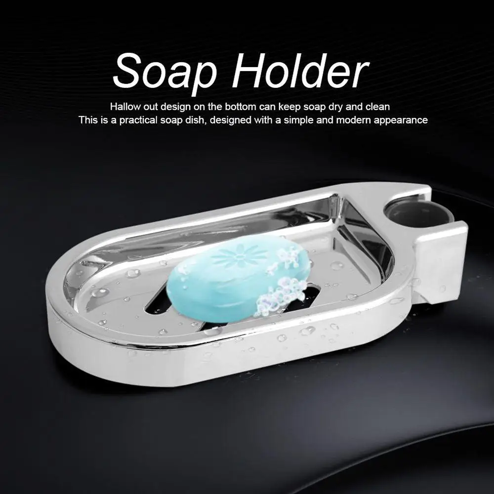 Gadget Silver Bath Shower Adjustable Rail Slide Soap Holder Plates Soap Dishes