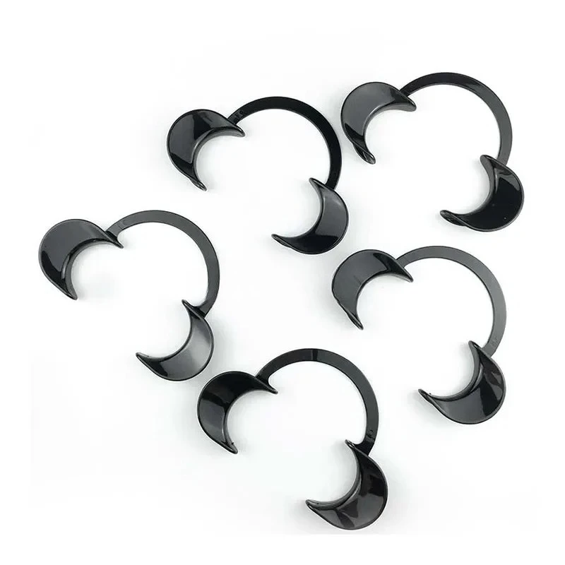 10PCS Black C-shaped Orthodontic Oral Opener Disposable Plastic Expander Intraoral Cheek Lip Retractor Dental Tool