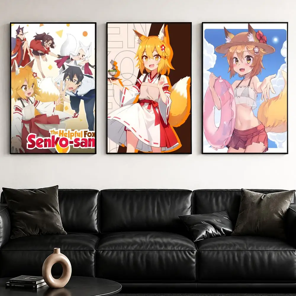 Moe T-The Helpful Fox Senko-sanS Poster Self-Adhesive Stylish Art Print Poster Wall Home Decor