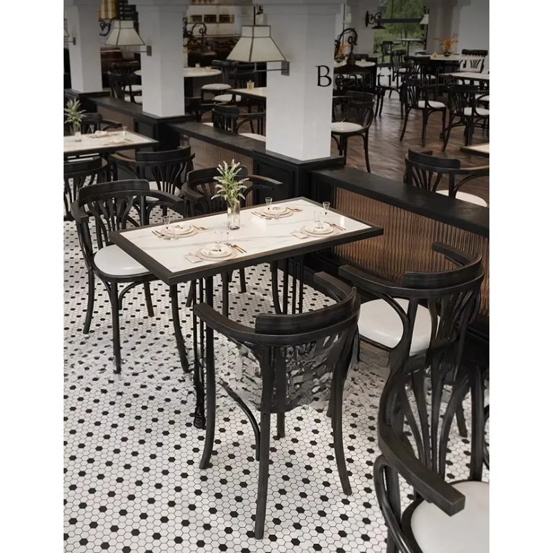 X Western Restaurant Semicircular Arc Card Seat Customized Table And Chair Combination Milk Tea Shop Cafe Large Round Table