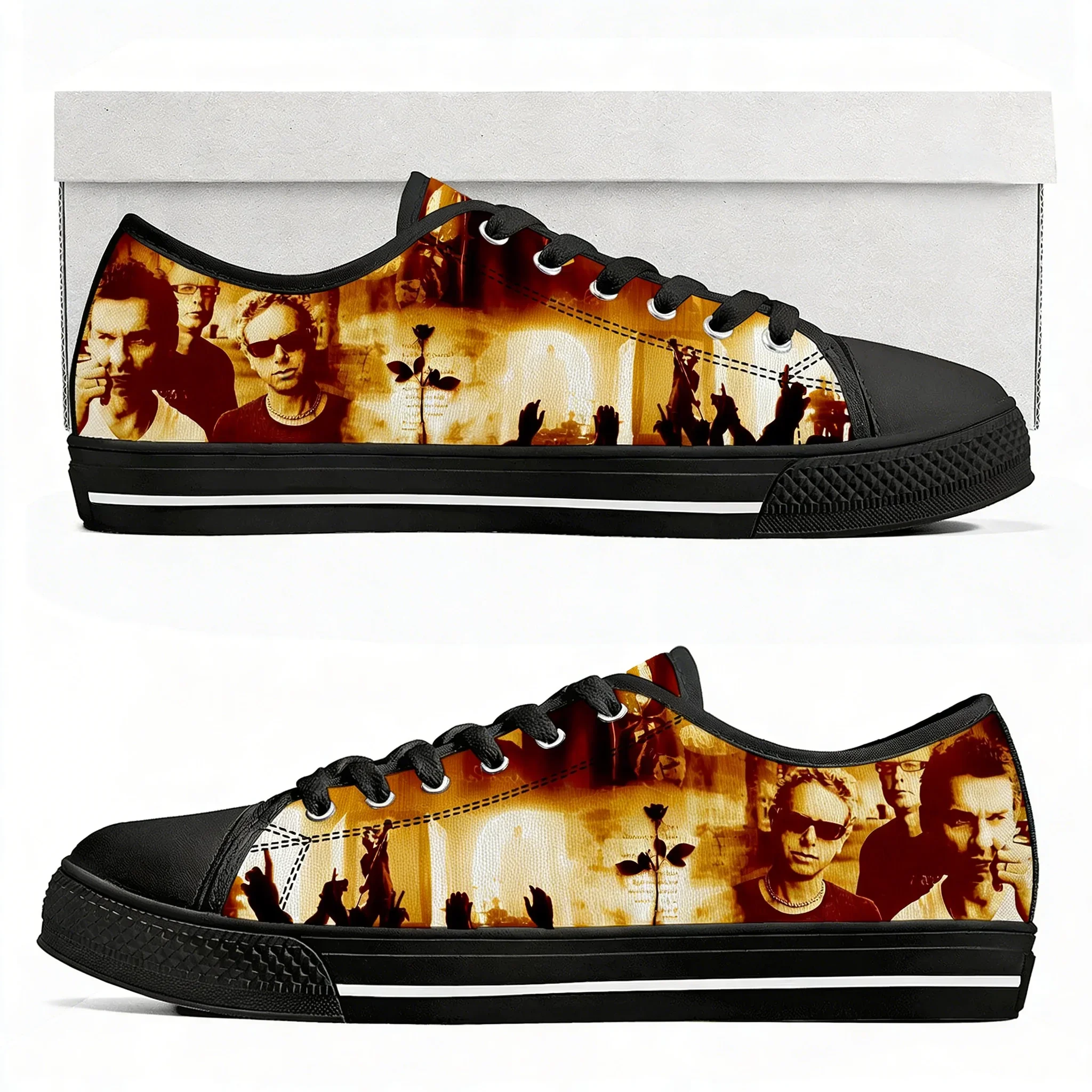 Depeche Rock Band Mode Low Top High Quality Sneakers Hip-hop Rock Mens Womens Teenager Canvas Sneaker Casual Couple Hiking Shoes