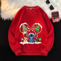 Lilo & Stitch Child Christmas Cute Sweatshirts Disney Boys Girls Winter Sweatshirt Anime Movie Graphic Print Warm Clothes Gifts