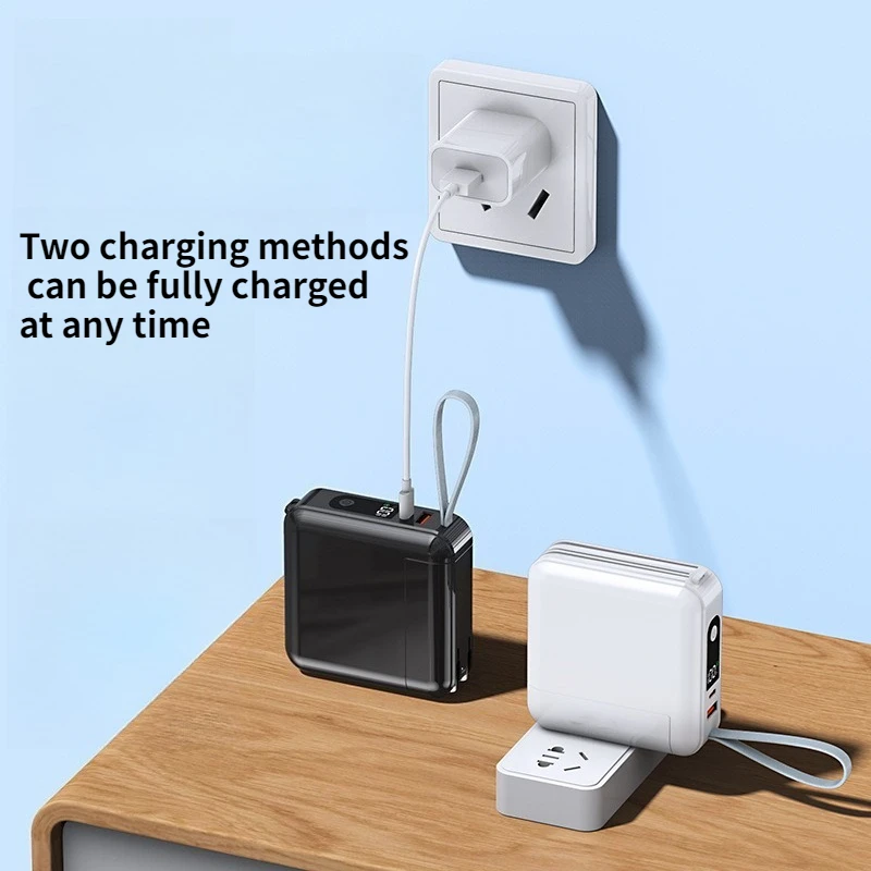 22.5W Built-in AC Plug Cable Super Fast Power Bank 15000mAh Large Capacity Mobile Power Bank