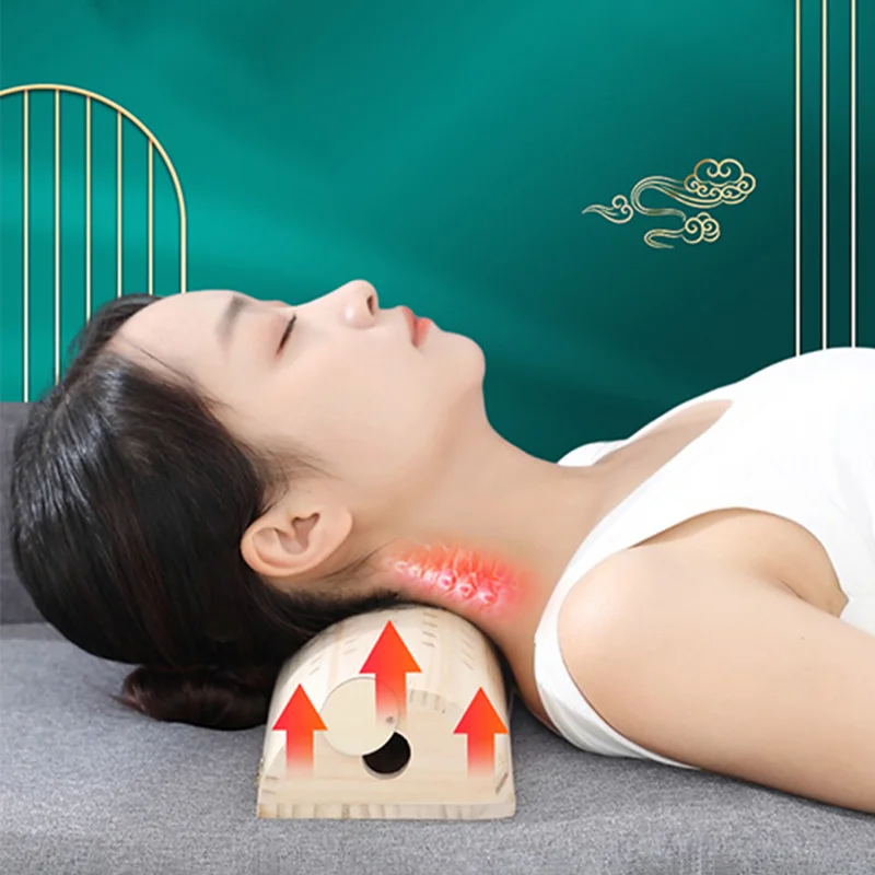 Moxibustion Cervical Spine Treatment Febrile Pillow Moxa Therapy Wooden Pillows Warm Neck Waist Warm Massage Pain Relieve