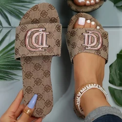 Women Slippers Fashion Denim Design Casual Women Flat Sandals Summer External Wear Sandy Beach Large Size Women Slides