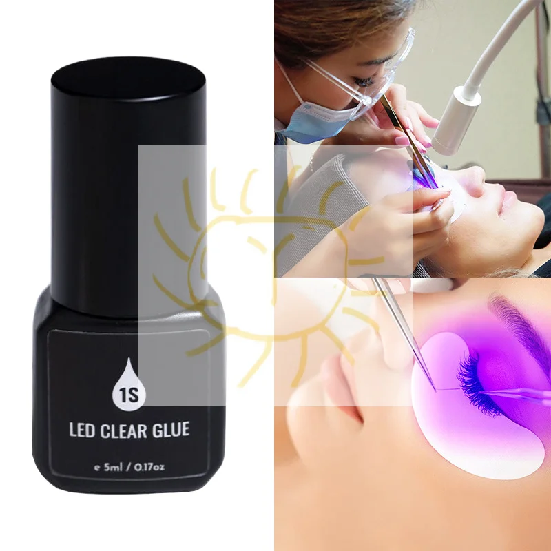 5ml UV GLUE Adhesive For Eyelash Extensions Fast Drying Strong False Eye Lash Extension Glue Long Lasting UV Eyelash Glue