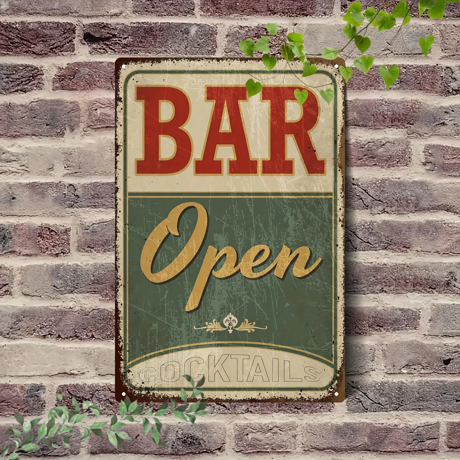 2D Flat 1pc 20 X 30 Cm/8 X 12 Inches Metal Iron Sign, Vintage Bar Opening Iron Art, Unique Creative Home Decor, Suitable for Hom