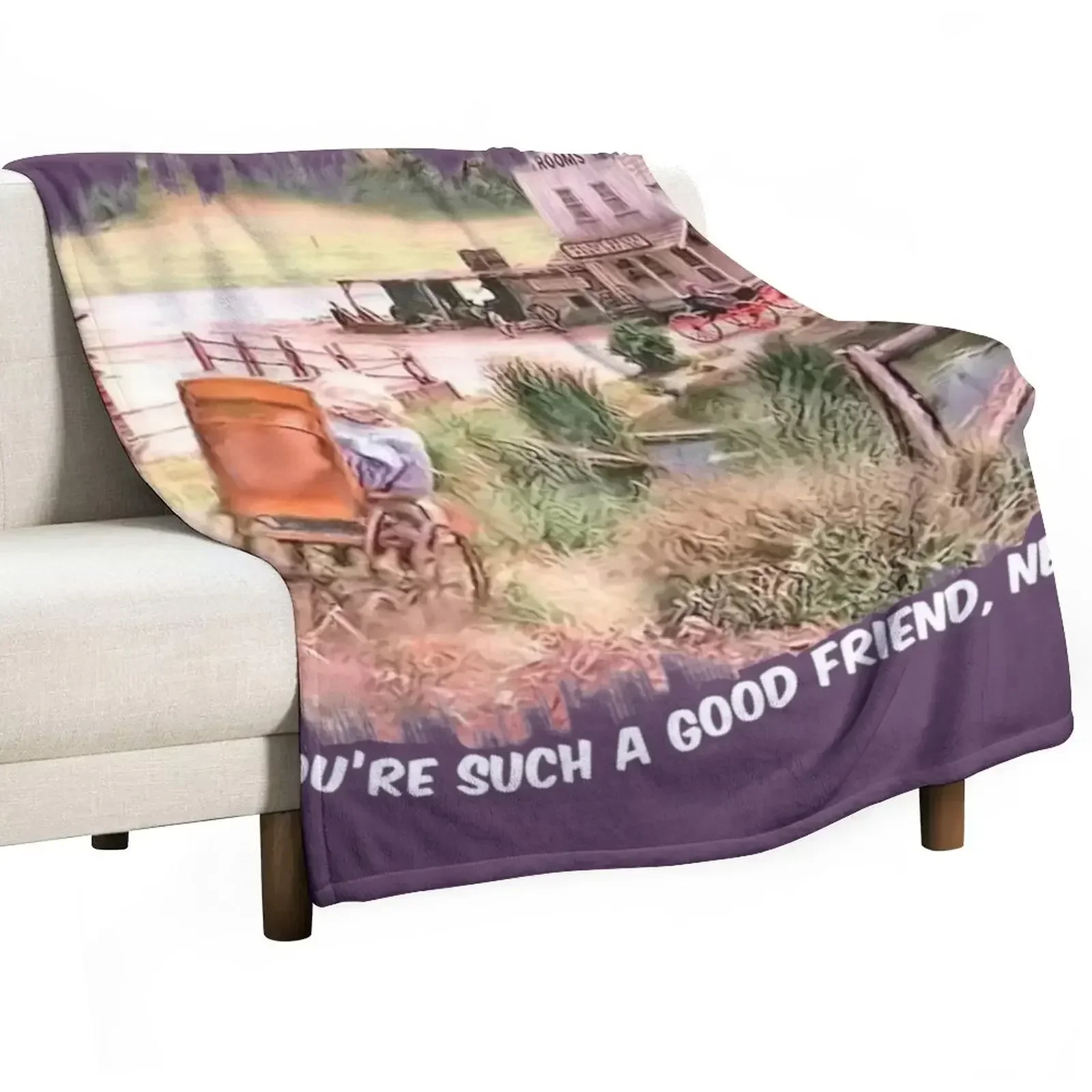 You're Such a Good Friend Nellie Little House Scene White Title Throw Blanket Thins Comforter Blankets