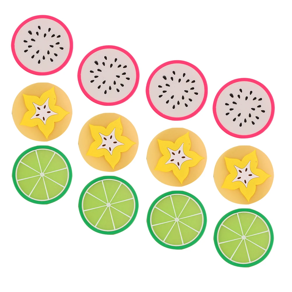 

15pcs Fruit Silicone Coaster Non-Slip Insulation Mat Heat Resistant Non Slip Drink Cup Mat Reusable Tableware Pad