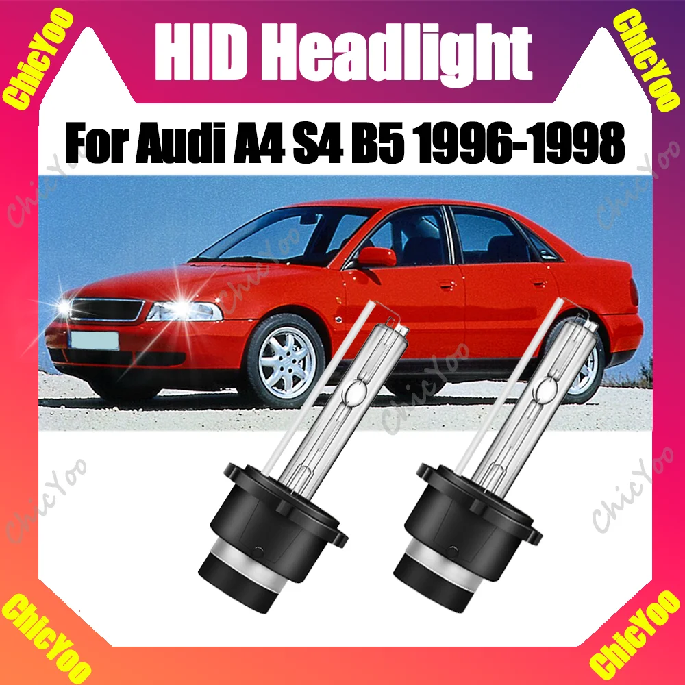 2 bombillas de xenón D2S de alta potencia de 35W para faros delanteros HID, 6000K, blancas, súper brillantes, 20000LM, para Audi A4 S4 B5 1996 1997 1998