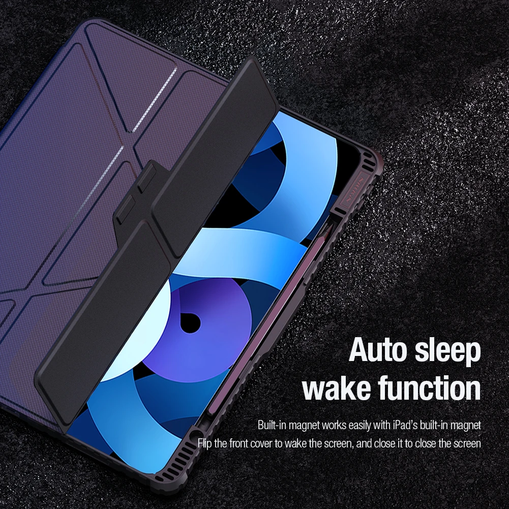 حافظة لجهاز iPad Pro 12.9 2022 2021 2020 Air 13 2024 2025 حافظة ممتصة للصدمات Pro حافظة جلدية متعددة الزوايا قابلة للطي حماية #4