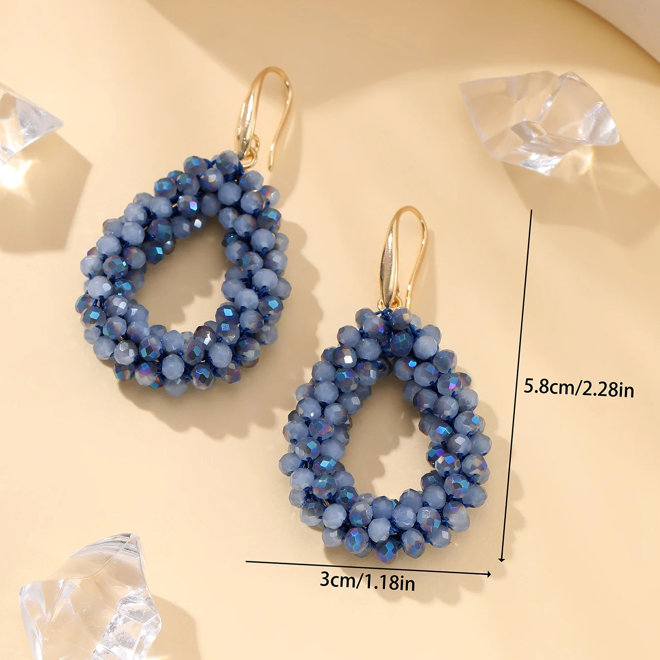 INKDEW Small Earrings National Flag Colors Water Drop Earrings for Women Handmade Beads Crystal Earrings Gift  Jewelry EA124