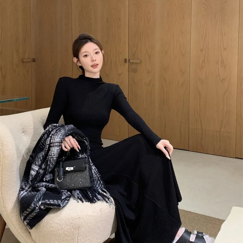 Cisas ano novo vermelho longo sve gola alta de malha dr feminino camada base de emagrecimento longo dr outono inverno novo sle