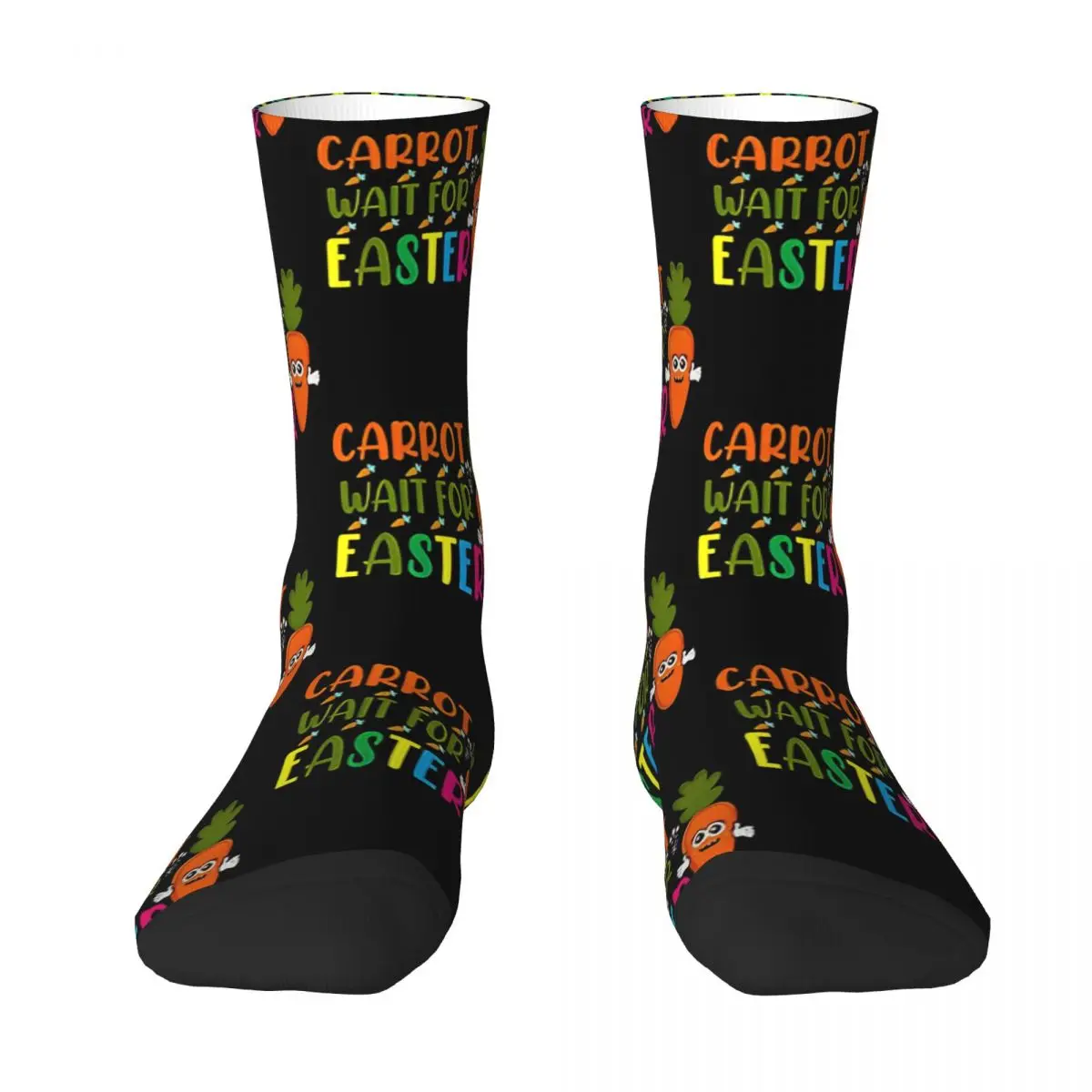 Autumn Winter Hip-hop Men's Women's Carrot Wait For Easter Socks Bunny Cute Happy Easter Day Breathable Basketball Socks