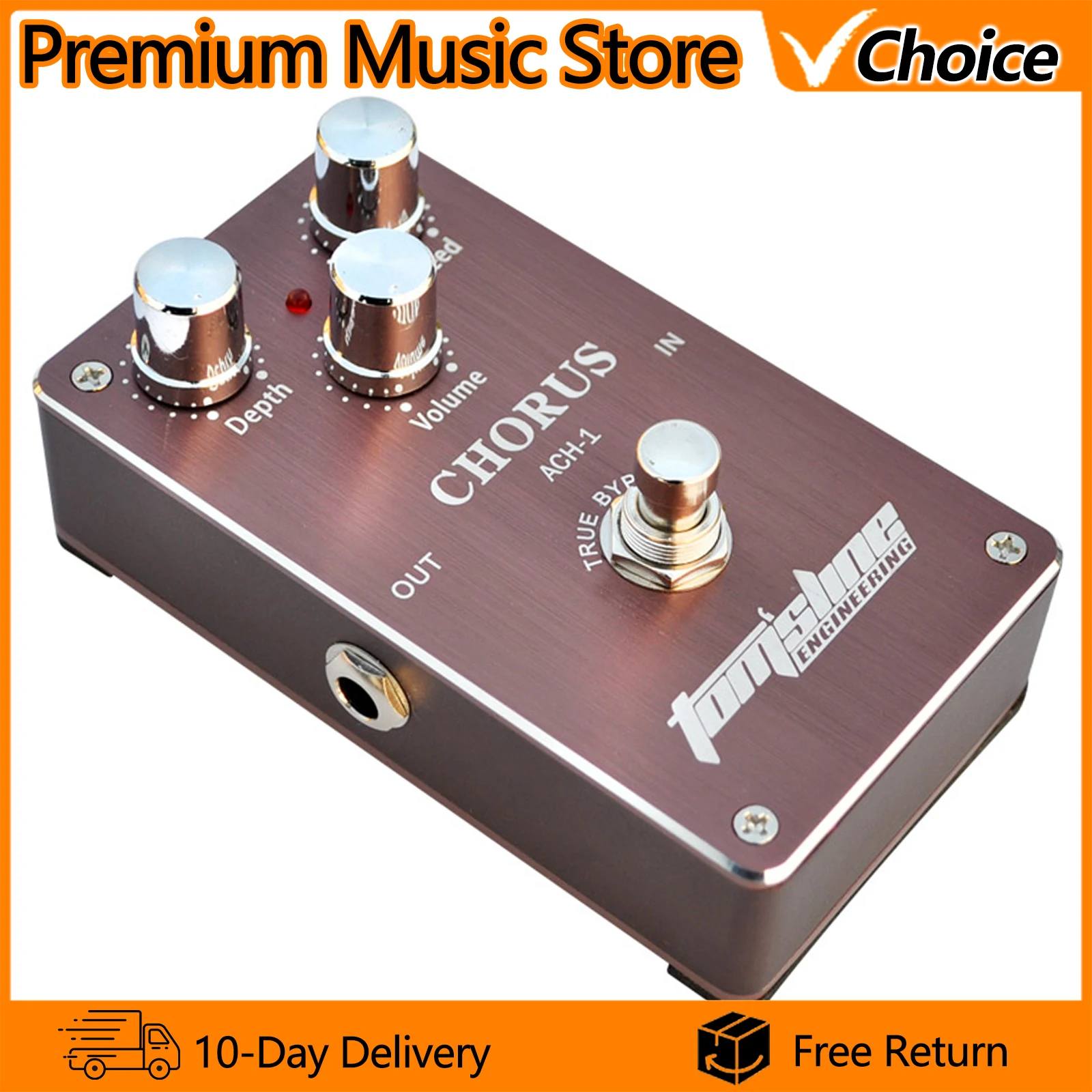 

Электрогитарная педаль эффектов AROMA ACH-1 Chorus с низким энергопотреблением и низким уровнем шума, True Bypass, запчасти и аксессуары для гитар