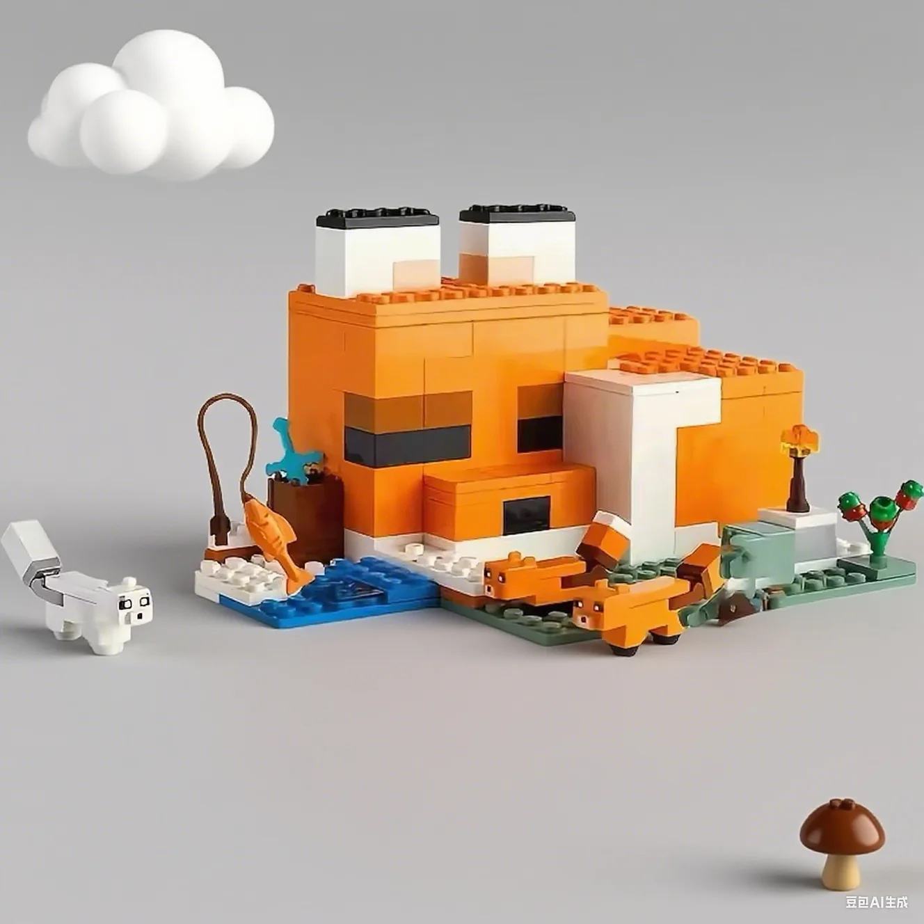 

Street View and Doll Collection Assembly Children's Education Bricks Toys Children's Gifts MOC Games Fox House Building Blocks B
