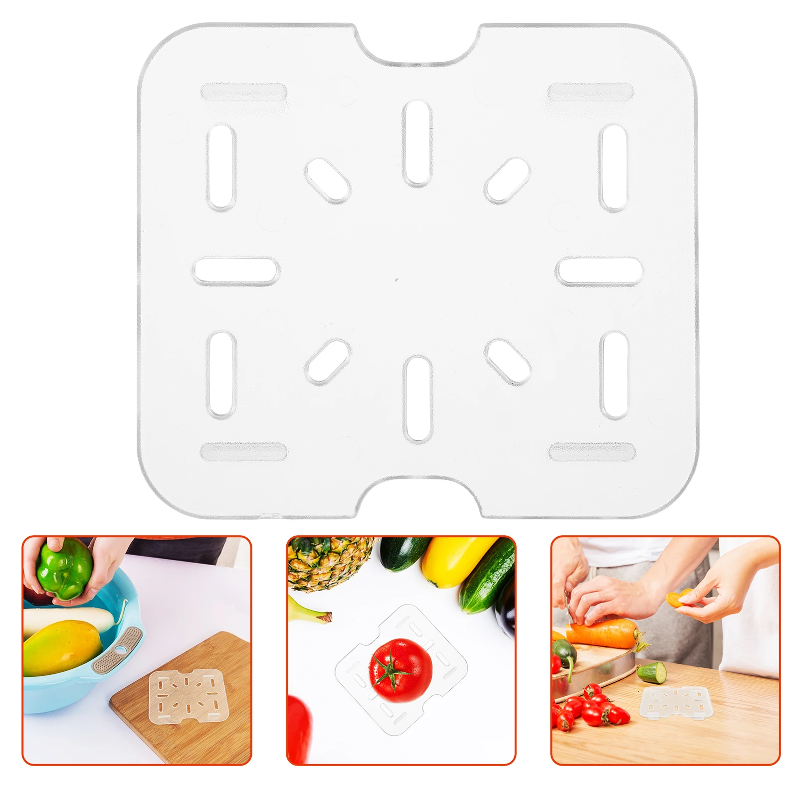 

2pcs Kitchen Drain Shelves Replacements Universal Fruits Draining Shelf Vegetable Drain Trays Transparent Plastic Countertop