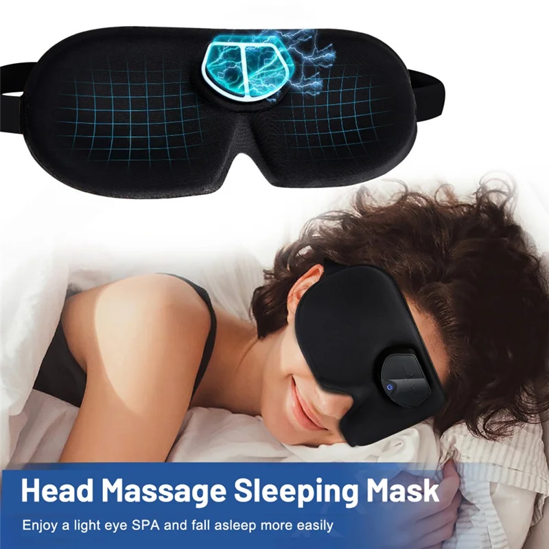 Smart EMS Head Massager Electric Pulse Sleep Mask Relieve Relief Migraine Aid Sleep Device Travel Eyeshade Blindfold Eyepatch-Y4