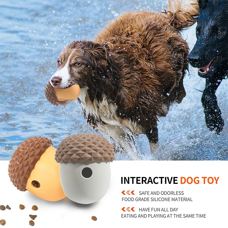 Dog Toys Leaking Food Ball Funny Interactive Pet Slow Feeder Bowl Puzzle Toy Pinecone Pet Tooth Cleaning Chew Toys Pet Supplies