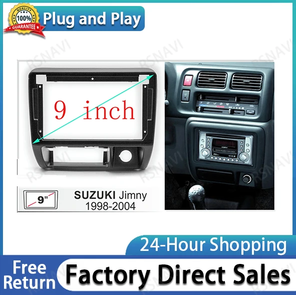 

9 inch Car Fascia Radio Panel for SUZUKI JIMNY 1998-2004 Dash Kit Install Facia Console Bezel Adapter Plate 9inch Trim Cover