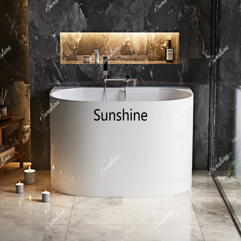 Super deep bathtub small apartment household acrylic independent seamless integrated mini movable