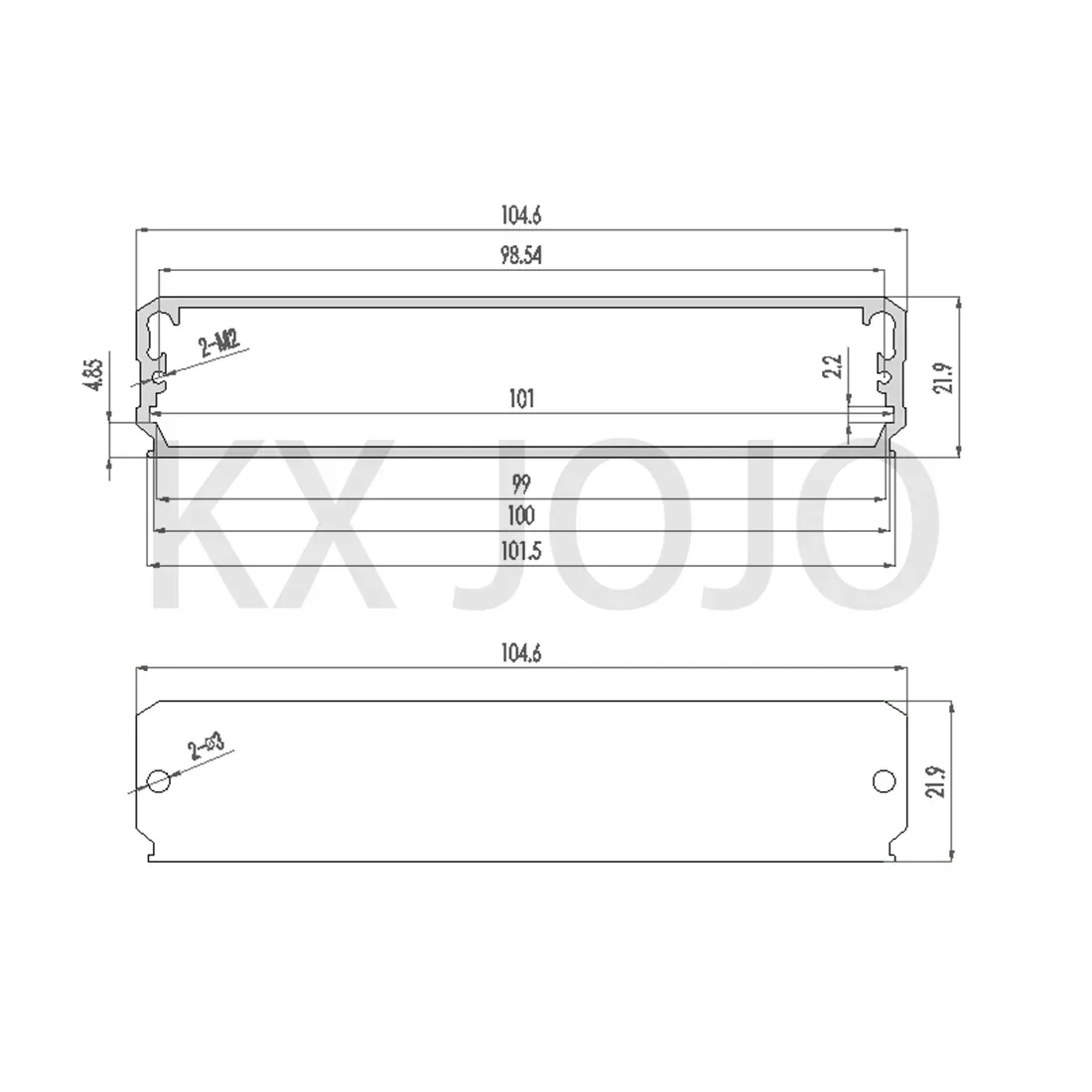 Aluminum Enclosure 105*22*80/130mm Integrated Case Silver/Black Waterproof Box Electronic Box DIY Power Housing Instrument