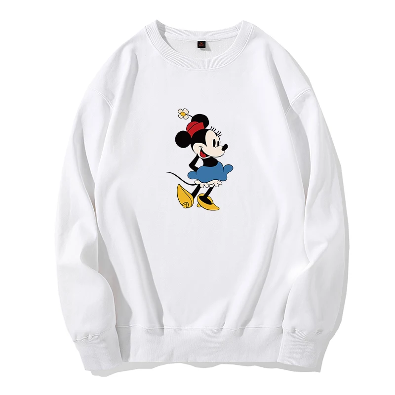 Mickey Mouse Cartoon Women's Round Neck Hoodie Disney Minnie Mouse Women's Loose Couple Hoodie