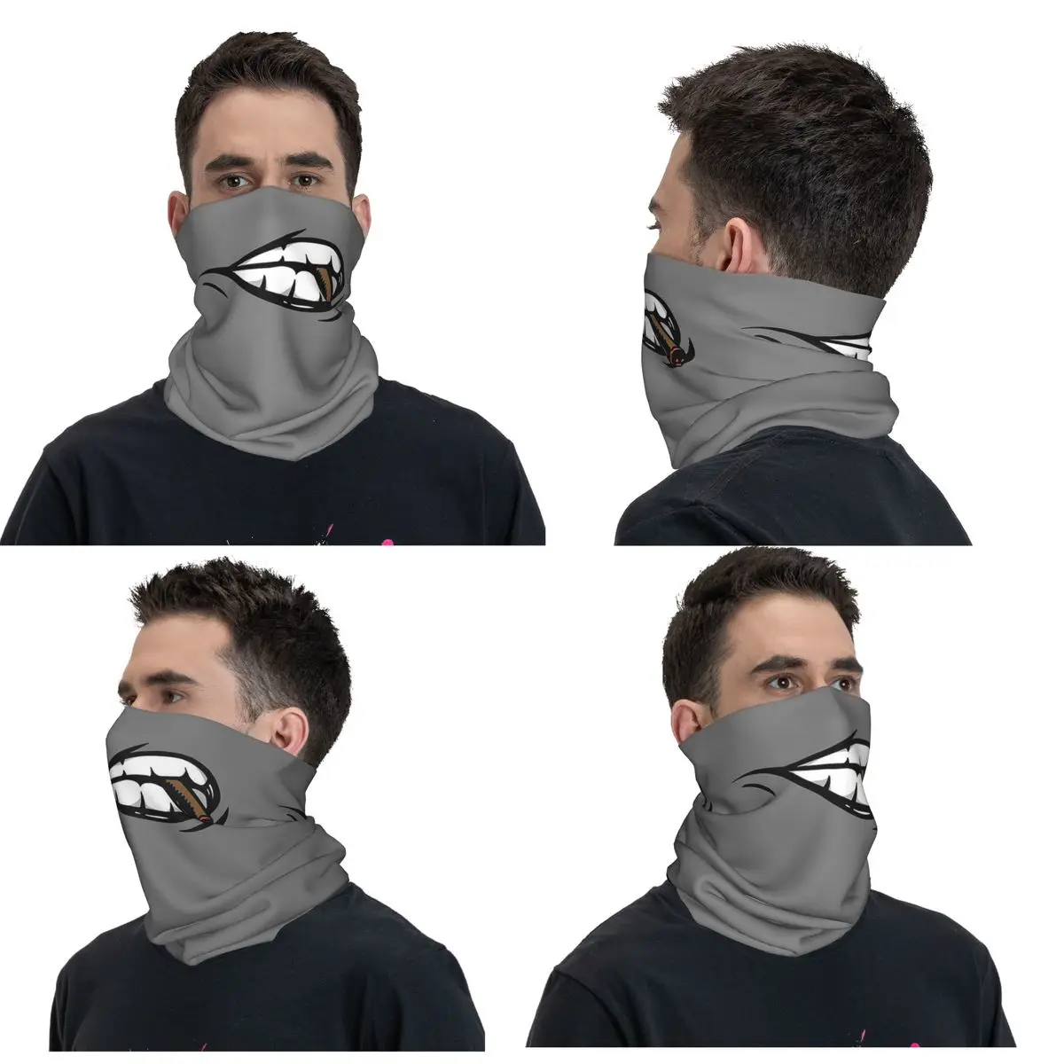 Smoking Mouth Bandana Neck Cover Printed Mask Scarf Multifunction Balaclava Running For Men Women Adult Winter