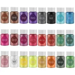 24 Coloers 10g Pearl Powder UV Epoxy Resin Dye Mica Powdered Pigment Nail Art Pigment Filler For Resin Jewelry Making DIY Crafts