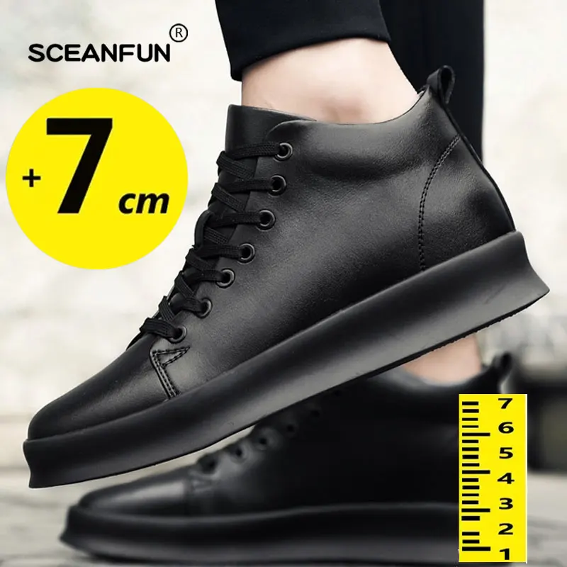 Men Sneakers Elevator Shoes Insole 7cm Heels Casual Lift Height Shoes Man Heighening Shoes For Men Designer Board