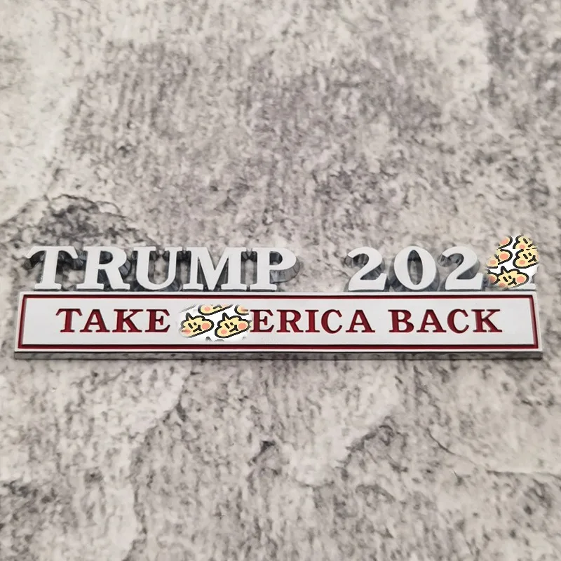 1pc Metal Trump 2024 TAKE AMERICA BACK Logo Emblem Car Rear Trunk Door Side Body Badge Sticker for USA Election 2024