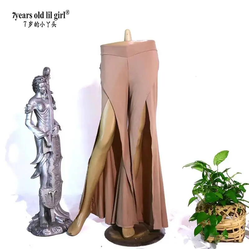 Belly Dance Practice Pants Performance Costume Hot-Selling Modal Rayon Front-Slit Flared Pants Brand Design