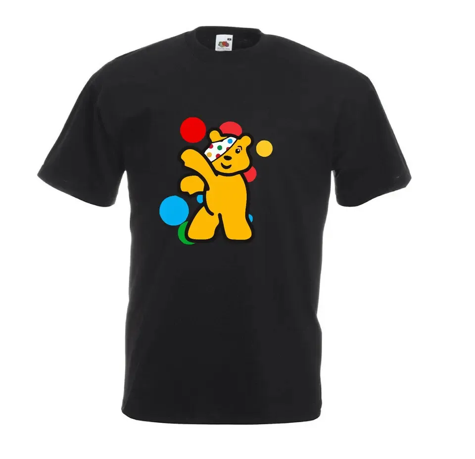 T-shirt Pudsey Bear pour enfants, hommes et femmes, avec motif de taches, pour la charité, enfants en détresse