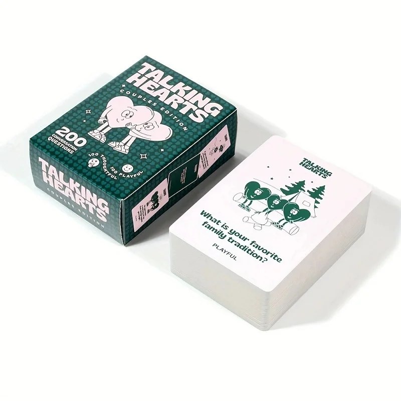 2 ‌ 026 Nuevas Tarjetas de Conversación Talking Hearts - Juego de Cartas para Parejas para Citas Nocturnas y Aventuras de Viaje, 200 Preguntas y 2 Cartas Sorpresa