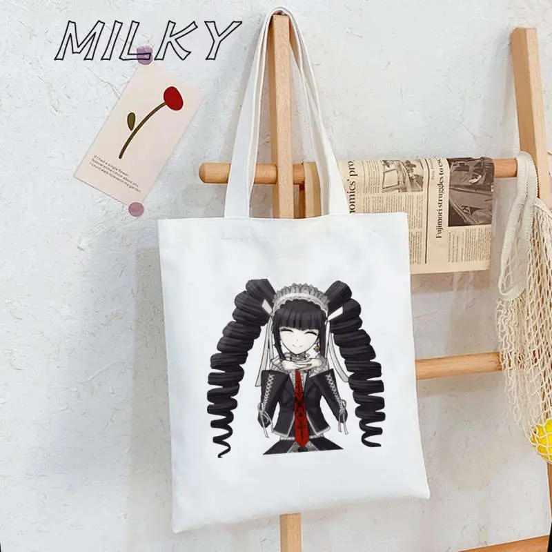 Shopping Bag Danganronpa Celestia Reusable Shopper Canvas Bgas Women Handbag Bag Outerdoor Casual Tote Shoulder Lady Bags