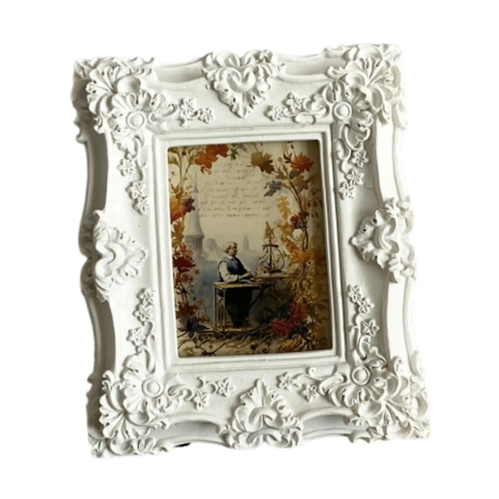 Vintage Photo Frame Rectangular Resin Picture Frame for Desktop Bedroom Wall