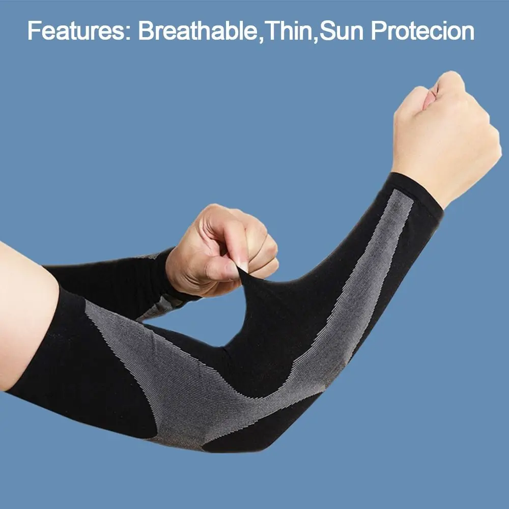 Mangas elásticas de protección solar para exteriores, cubierta de brazo transpirable Anti-UV, guantes de conducción de enfriamiento de verano